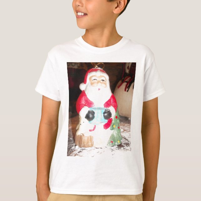 Camiseta Divertido Santa con la impresión de arte de nieve (Anverso)