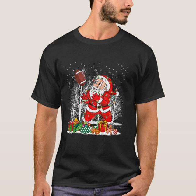Camiseta Divertido Santa Jugando A Los Navidades De Fútbol  (Anverso)