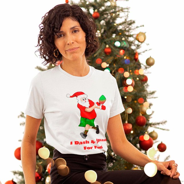 Camiseta Divertido Santa Jugando Pelota De Pickleball Yo Da (Subido por el creador)