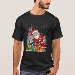Camiseta Divertido Santa Jugando Softball Iluminación de ár