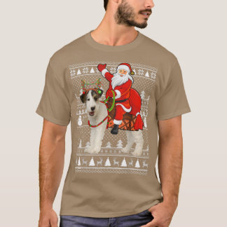 Camiseta Divertido Santa Riding De Terrier Perro Navidades