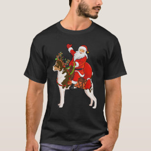 Camiseta Divertido Santa Riding Rat Terrier Chr