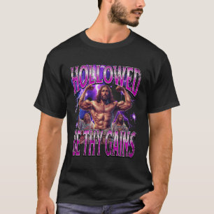 Camiseta Divertido Santas Sean Tus Ganancias Gimnasio Jesús