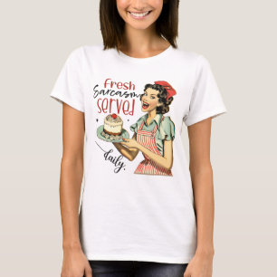 Camiseta divertido sarcasmo palabra arte retro dama
