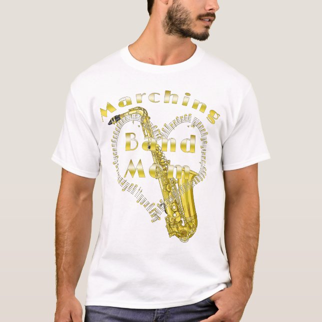 Camiseta Divertido Saxofón Marchando, mamá (Anverso)