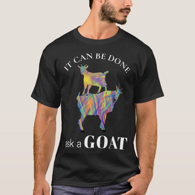 Camiseta Divertido, se puede hacer preguntar a una cabra di (Anverso)