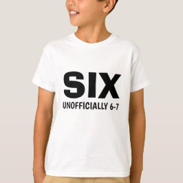 Camiseta Divertido Seis No Oficial 6-7 Cumpleaños Niños