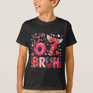 Camiseta Divertido Seis Siete 67 Meme 6 7 Bruh San Valentín