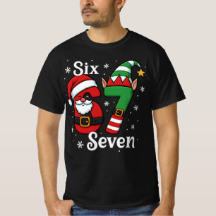 Camiseta Divertido Seis Siete 67 Meme 6 7 Elfo Santa Navida