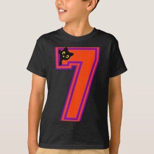 Camiseta Divertido Seis Siete 6 7 Halloween Gato Negro Maes