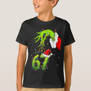 Camiseta Divertido Seis Siete 6 7 Meme 67 Mano de Navidad N