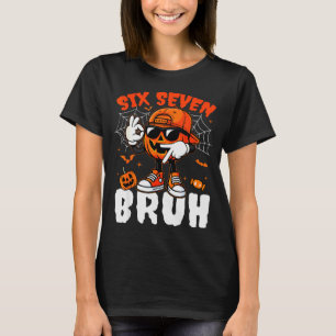 Camiseta Divertido Seis Siete Meme Rotura Cerebral Calabaza