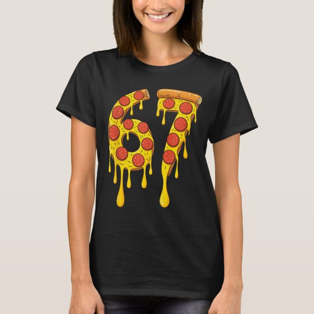Camiseta Divertido Seis Siete Zza 67 Número  (Anverso)