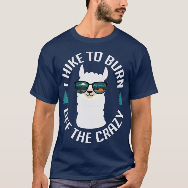 Camiseta Divertido Senderismo Llama Senderismo Para Quemar  (Anverso)