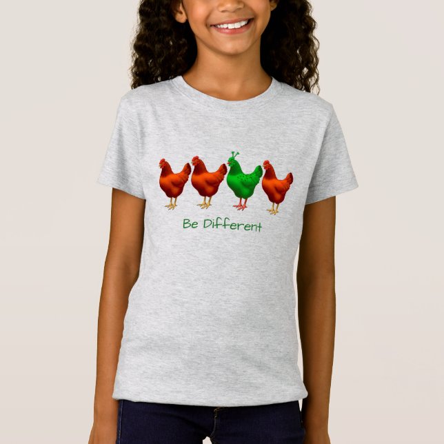 Camiseta Divertido ser el pollo extranjero marciano verde (Anverso)