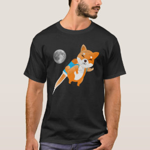 Camiseta Divertido Shiba Inu Crypto Moon Rocket Shib Army M