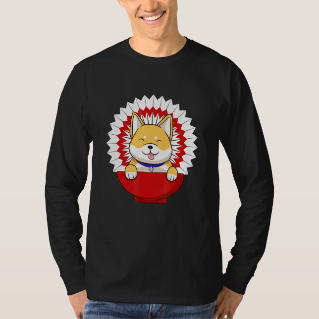 Camiseta Divertido Shiba Inu Uni Tazón Rojo Tazón Tonga fue (Anverso)