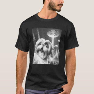 Camiseta Divertido Shih Tzu Alien OVNI Tomando una Selfie P