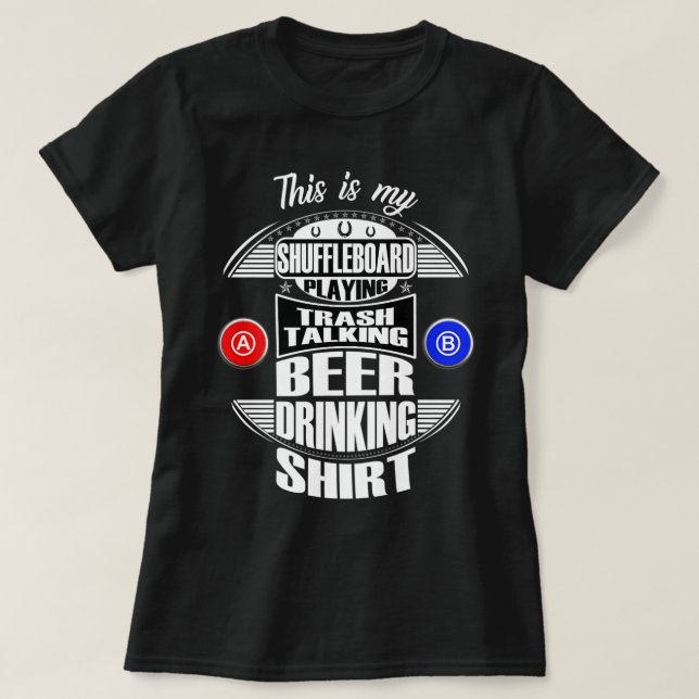 Camiseta Divertido Shuffleboard Jugando a la Liga Beer Beer (Diseño del anverso)