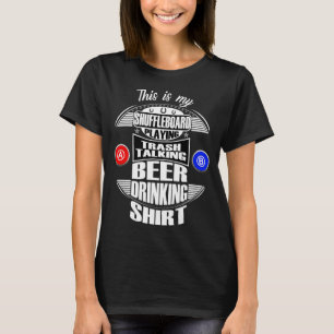 Camiseta Divertido Shuffleboard Jugando a la Liga Beer Beer