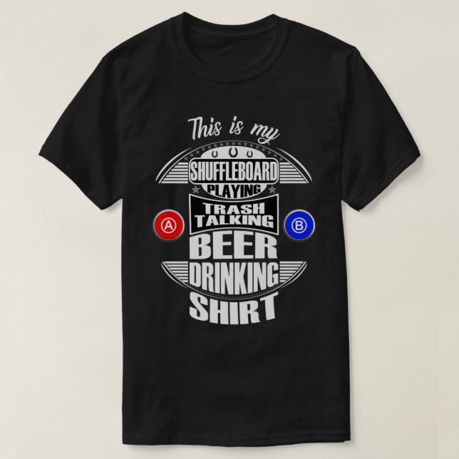 Camiseta Divertido Shuffleboard Jugando a la Liga Beer Beer (Diseño del anverso)