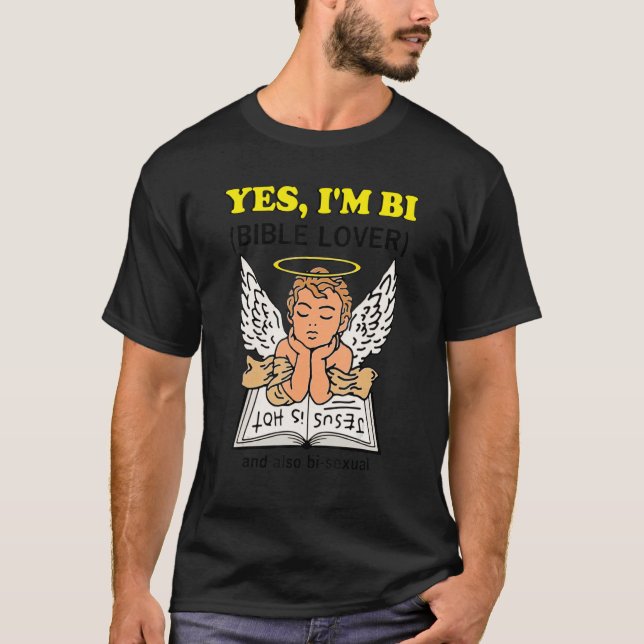Camiseta Divertido Sí, soy amante de la Biblia y también bi (Anverso)