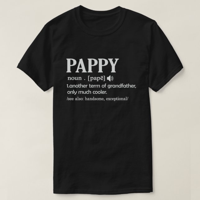 Camiseta Divertido significado de definición de pappy signi (Diseño del anverso)