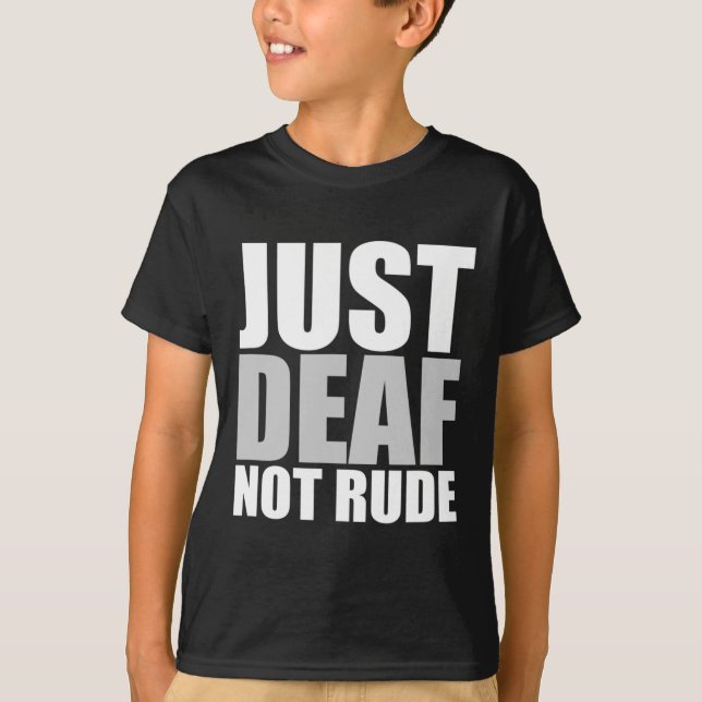 Camiseta Divertido simplemente sordo no malhumorado ASL Aud (Anverso)