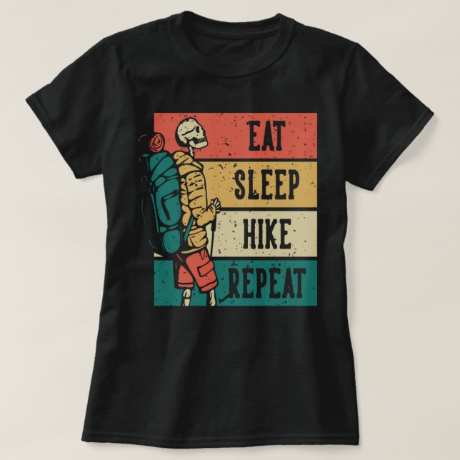 Camiseta Divertido skeleton senderismo, comer excursión de  (Diseño del anverso)