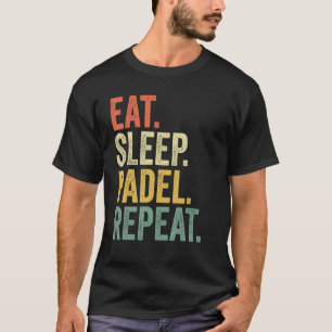 Camiseta Divertido Sleep Padel Repetir deportes retro vinta