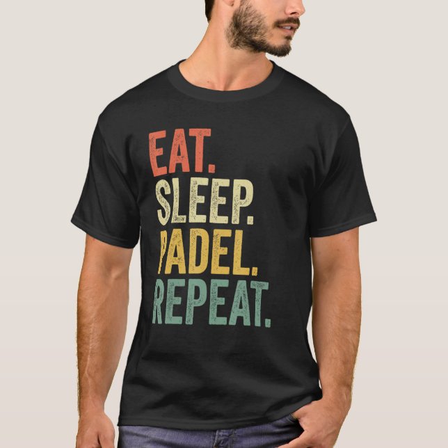 Camiseta Divertido Sleep Padel Repetir deportes retro vinta (Anverso)