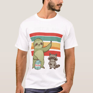 Camiseta divertido Sloth y raccon Lazy Comic Animal para ma