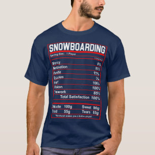 Camiseta Divertido Snowboard Nutrition Hechos Deportes de I