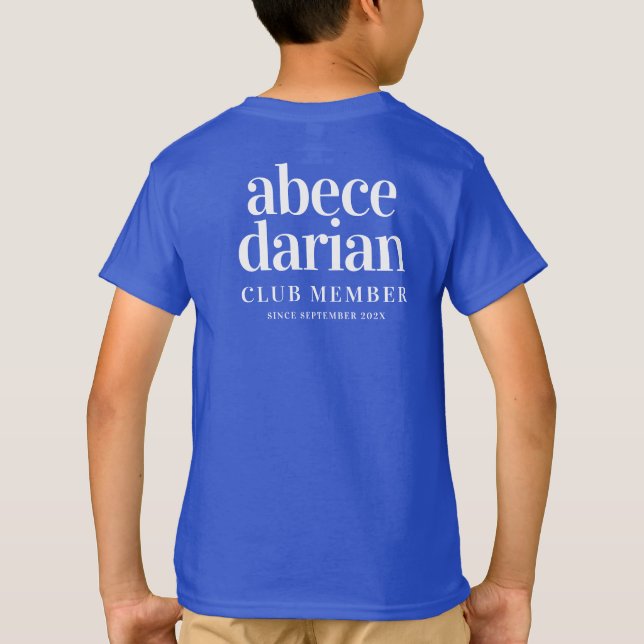 Camiseta Divertido socio abecedario del club desde ... (Reverso)