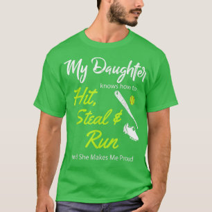 Camiseta Divertido Softball para madres y padres sobre hija