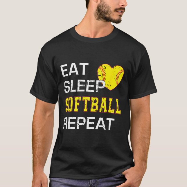 Camiseta Divertido Softll Comer Dormir Softll Repetir Para  (Anverso)