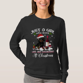 Camiseta Divertido sólo un Chica que ama a Dachshunds Wine