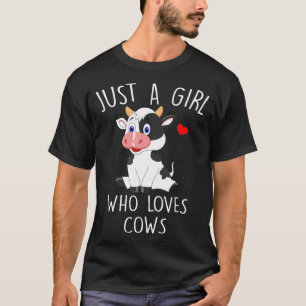 Camiseta Divertido sólo un Chica que ama a las vacas
