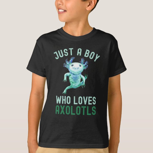 Camiseta Divertido, Solo Un Niño Que Ama A Axolotls, Cute (Anverso)