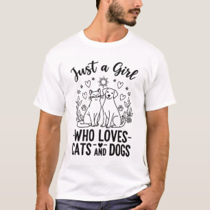 Camiseta Divertido Solo una chica que ama a los gatos y per