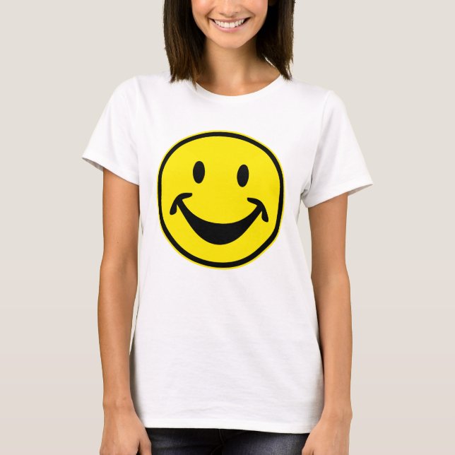 Camiseta Divertido Sonriente amarillo + tu trasero. e ideas (Anverso)