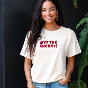 Camiseta Divertido soy el eslogan de vibra de cereza día de