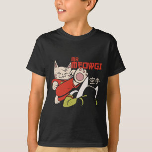 Camiseta Divertido Sr Meowgi Karate Cat Meow Design Hombres