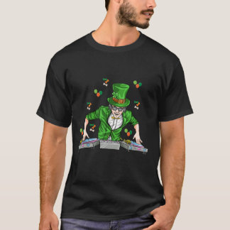 Camiseta divertido St Patrick's Day Dj Music Man Green