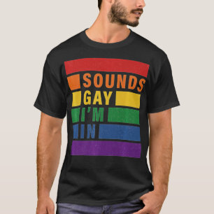 Camiseta Divertido suena gay en India con bandera arcoiris