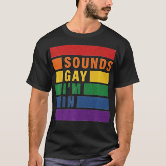 Camiseta Divertido suena gay en India con bandera arcoiris