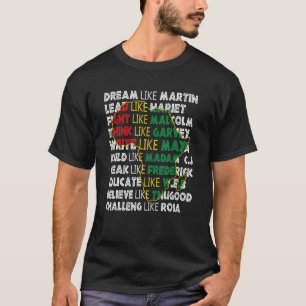 Camiseta Divertido sueño de historia negra como Martin Blac