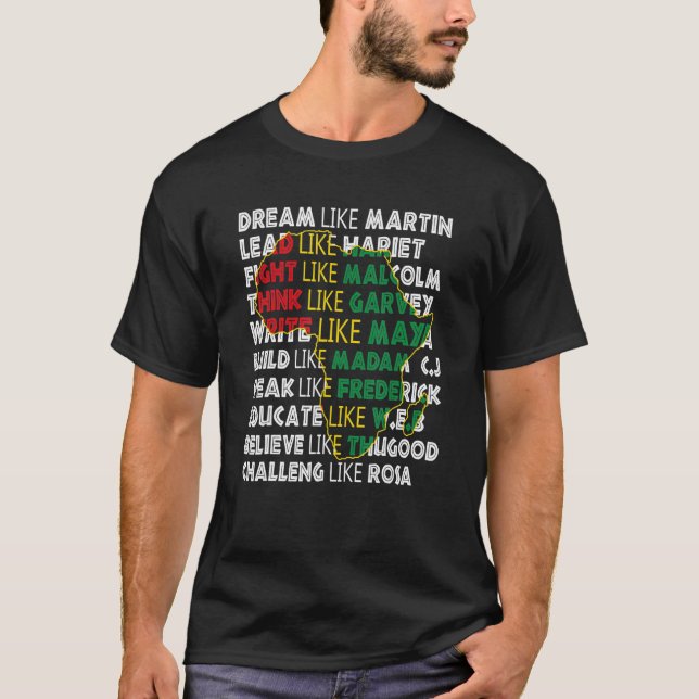Camiseta Divertido sueño de historia negra como Martin Blac (Anverso)