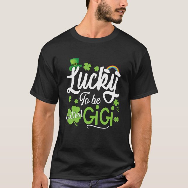 Camiseta Divertido Suerte De Ser Llamado Gigi Shamrock St.  (Anverso)