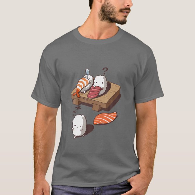 Camiseta , Divertido Sushi Caminando por el sueño, gourmet  (Anverso)